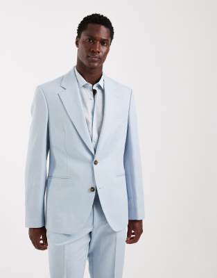 Asos Design Slim Suit Jacket In Blue