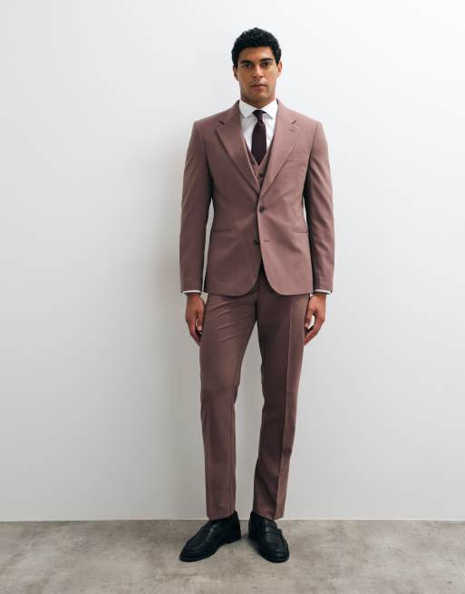 ASOS DESIGN slim suit jacket in mauve, 2 of 5