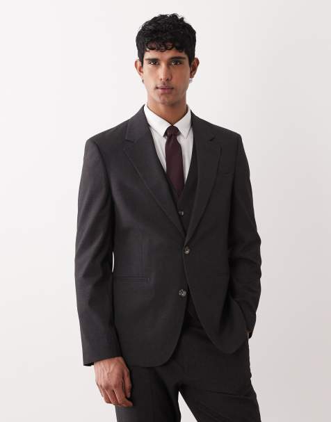 ASOS DESIGN slim suit jacket in mid gray - view 1