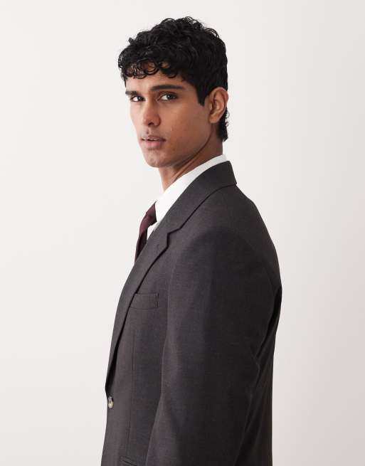 ASOS DESIGN slim suit jacket in mid gray, 4 of 5