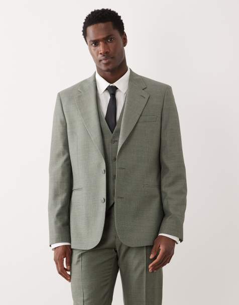 ASOS DESIGN slim suit jacket in mid green washable wool blend - view 1