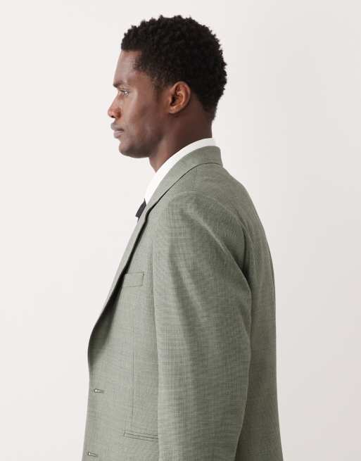 ASOS DESIGN slim suit jacket in mid green washable wool blend, 4 of 5