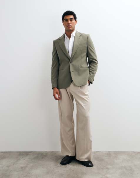 ASOS DESIGN slim suit jacket in mid green - view 1