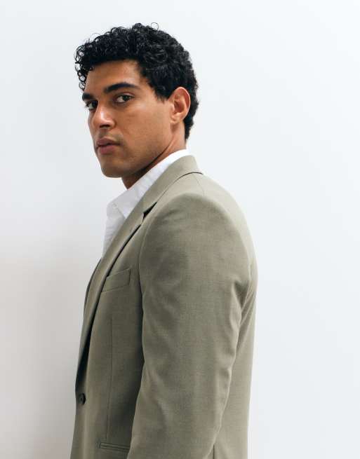 ASOS DESIGN slim suit jacket in mid green, 4 of 5