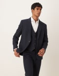 [ASOS DESIGN] ASOS DESIGN slim suit jacket in navy herringbone wool look Chest 36 Regular NAVY