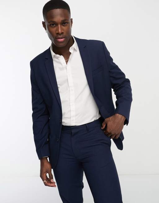 ASOS DESIGN slim suit pants in navy