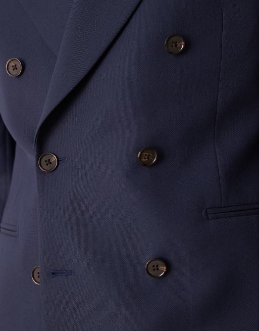 ASOS DESIGN slim suit jacket in navy texture