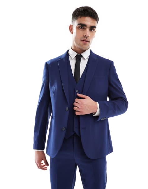 ASOS DESIGN slim suit jacket in navy - view 1