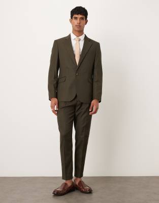 Asos Design Slim Suit Jacket In Green