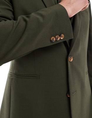 ASOS DESIGN slim suit jacket in olive green