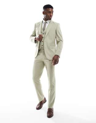 asos ASOS DESIGN slim suit jacket in sage green