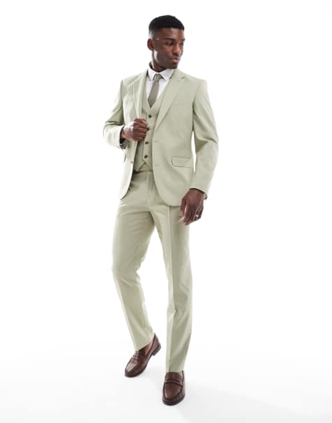 ASOS DESIGN slim suit jacket in sage green - view 1