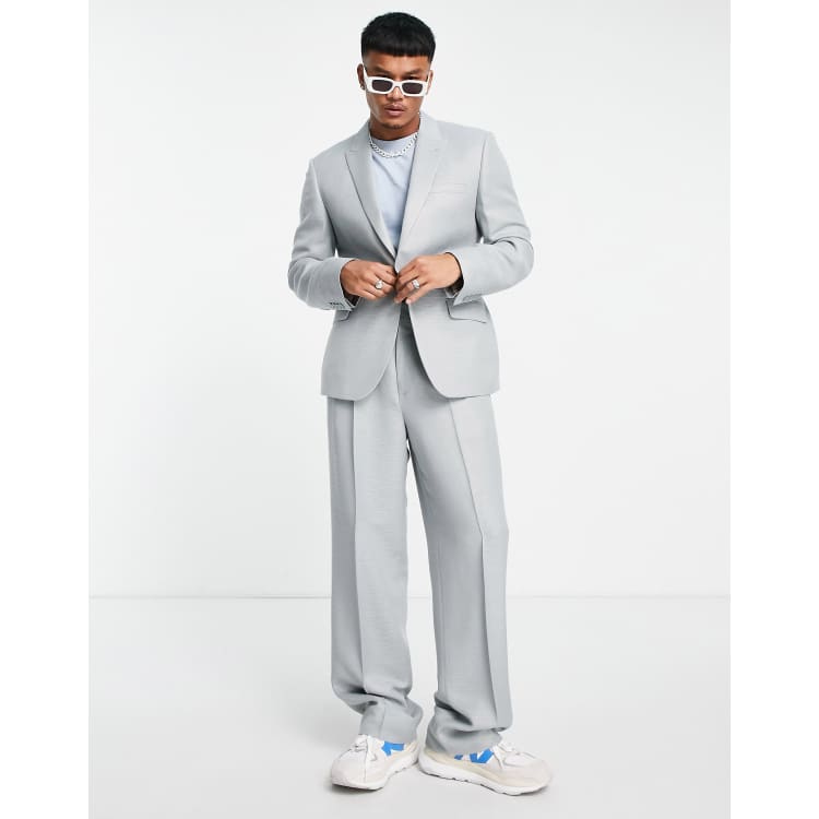 Mens silver suit jacket sale