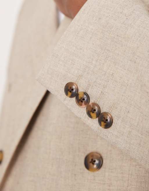 ASOS DESIGN slim suit jacket in stone heather look, 4 of 5