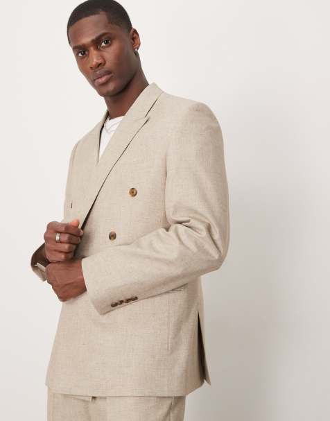 ASOS DESIGN slim suit jacket in stone marl look - view 1