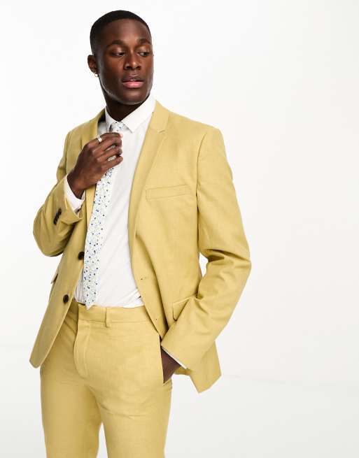 Mustard yellow suit outlet jacket