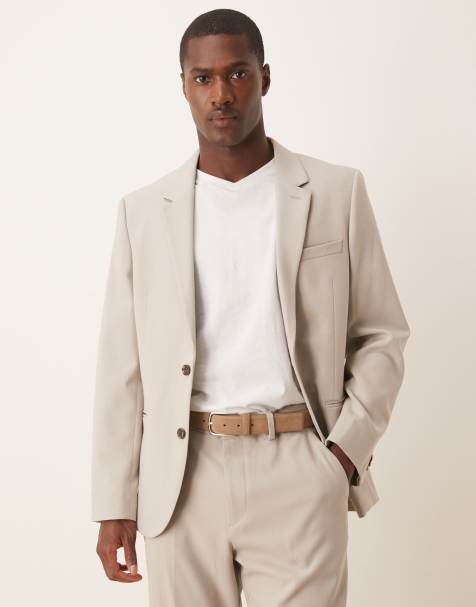 ASOS DESIGN slim suit jacket in stone twill - view 1