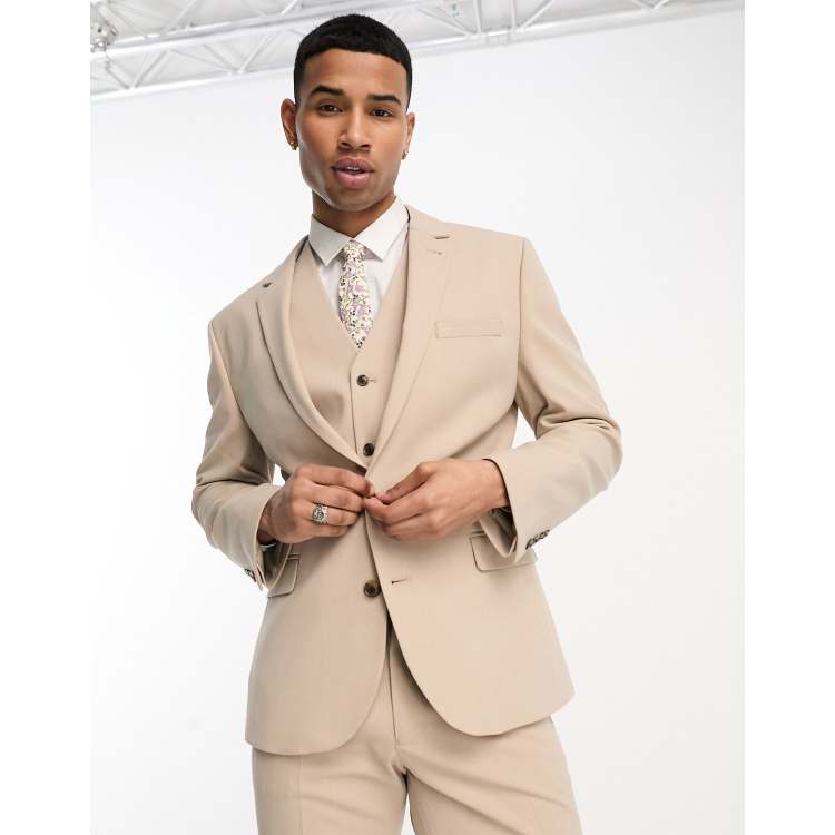 ASOS DESIGN slim suit jacket in khaki