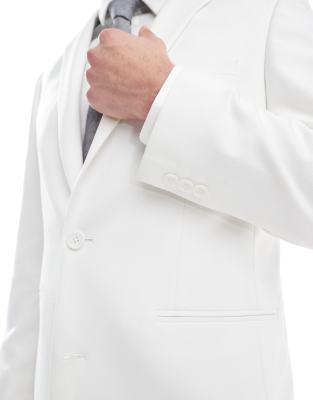 Asos Design Slim Suit Jacket In White