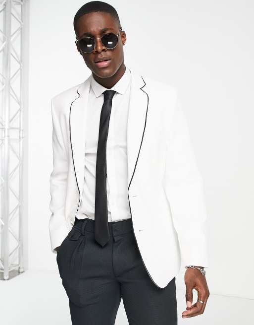 Black and white 2024 mens suit jacket