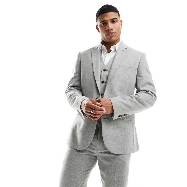 Asos design wool mix overcoat in light gray shop