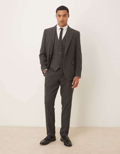 ASOS DESIGN slim suit jacket with grey microtexture, 2 of 5