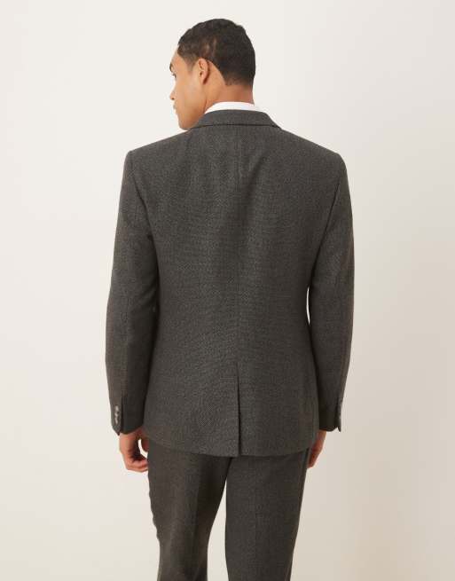 ASOS DESIGN slim suit jacket with grey microtexture, 3 of 5