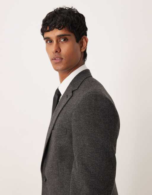 ASOS DESIGN slim suit jacket with wool in charcoal, 4 of 5