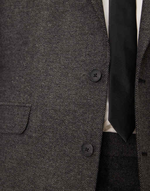 ASOS DESIGN slim suit jacket with wool in charcoal, 5 of 5
