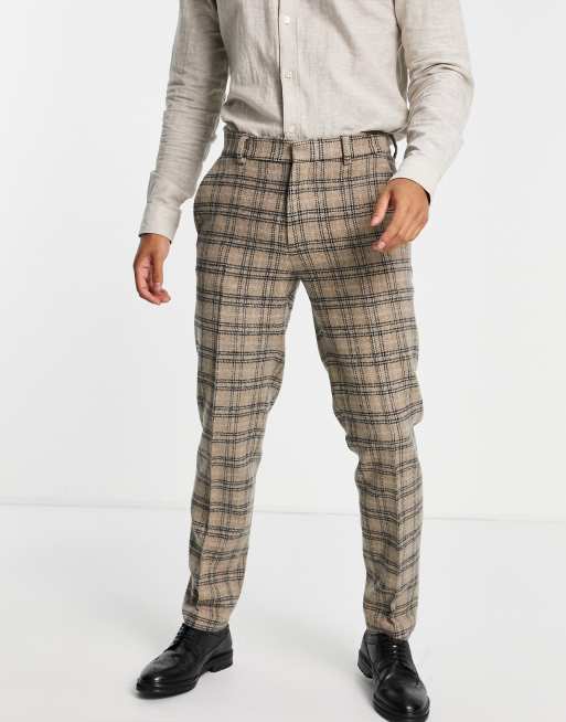 Slim Fit trousers - Beige/Checked - Men