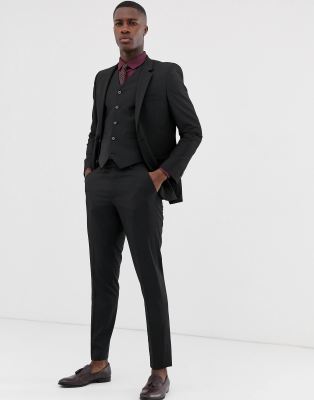 black slim fit formal trousers