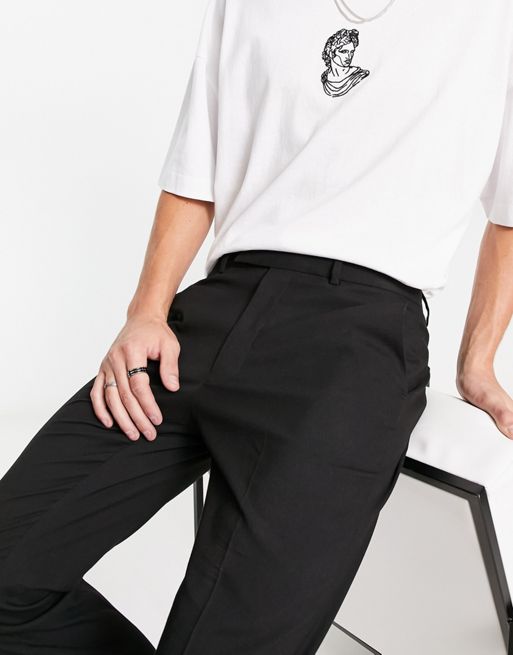 ASOS Skinny Smart Cropped Trousers In Cotton Sateen in White for Men