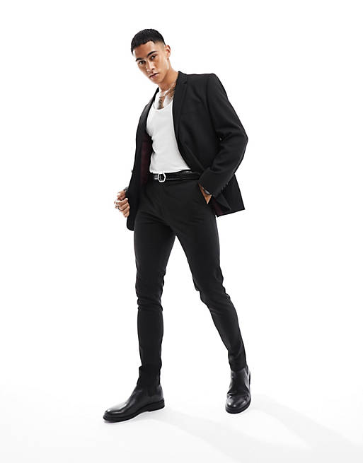 ASOS DESIGN slim suit pants in black | ASOS