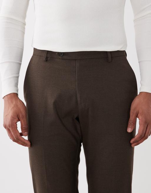ASOS DESIGN slim suit pants in brown marl, 4 of 5