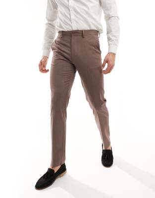 Asos Design Slim Suit Pants In Neutral