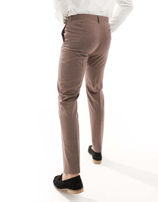 ASOS DESIGN slim suit pants in brown, 3 of 5