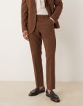 [ASOS DESIGN] ASOS DESIGN slim suit pants in brown W40 L30 Chocolate brown