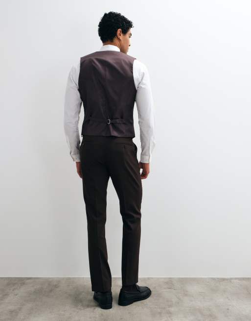 ASOS DESIGN slim suit pants in brown, 5 of 5