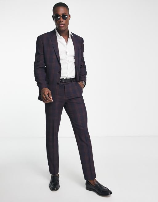 dark burgundy dress pants Monte Burgundy Plain Front Pants