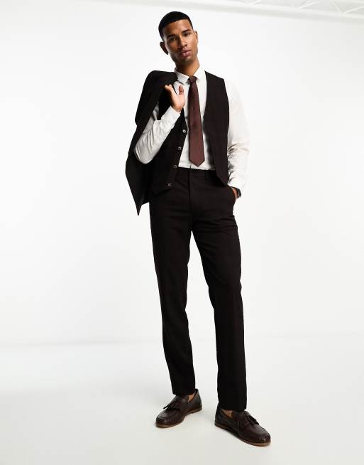 ASOS DESIGN slim suit pants in black