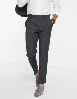 Asos Design Slim Suit Pants In Charcoal-gray In Grey