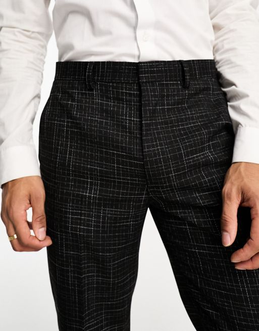 ASOS DESIGN slim suit pants in black