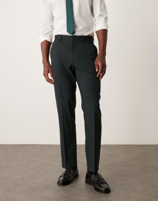 slim suit pants in dark green