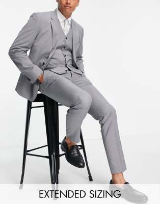 Asos Design Slim Suit Jacket In Gray-grey In Grey