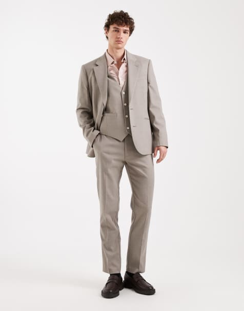 ASOS DESIGN slim suit pants in grey flannel - view 1