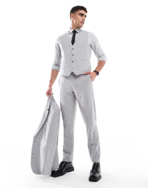 ASOS DESIGN slim suit pants in grey - view 1