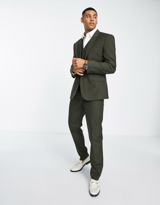 ASOS DESIGN slim suit pants in khaki, 3 of 4