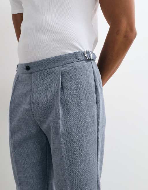 ASOS DESIGN slim suit pants in light blue wool blend tweed, 2 of 5