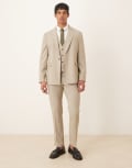 [ASOS DESIGN] ASOS DESIGN slim suit pants in light grey melange texture W36 L32 Light grey