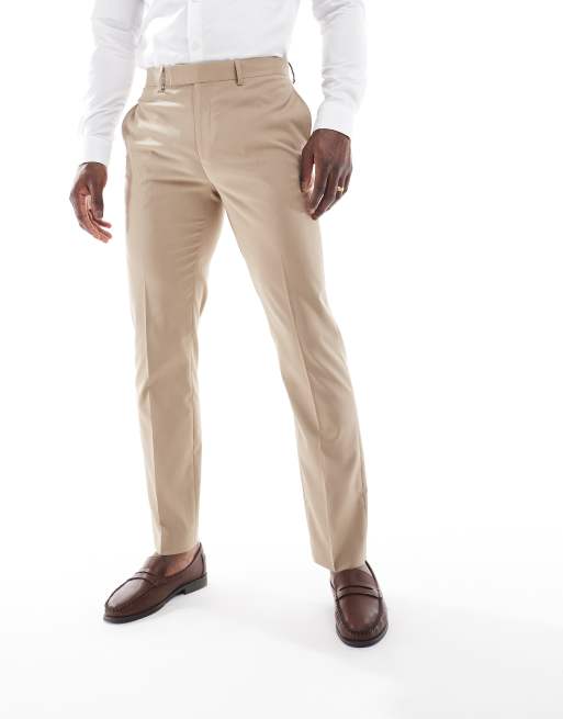 ASOS DESIGN slim suit pants in mink brown